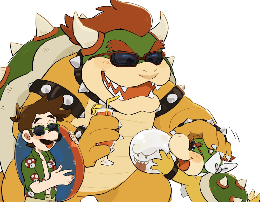 Safebooru - 3boys alternate costume boo (mario) bowser bowser jr ...