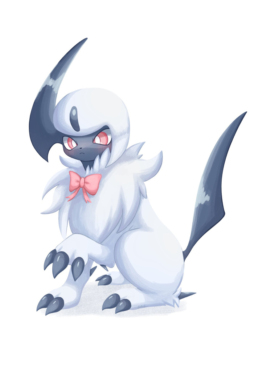 Safebooru - absol animal focus blush bow bright pupils claws full body ...