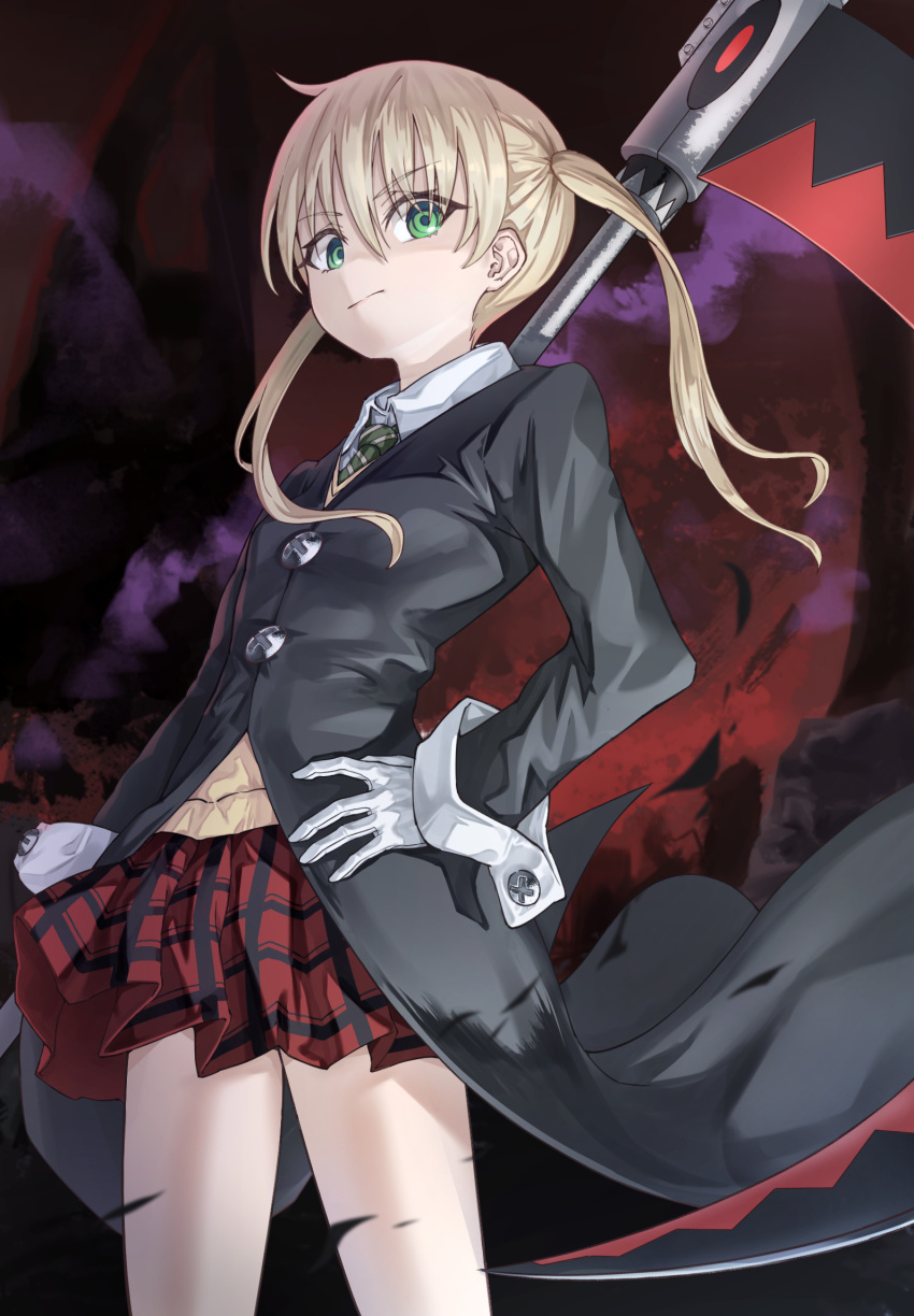 Safebooru 1girl Bangs Black Jacket Blonde Hair Closed Mouth Collared Shirt Commentary Request