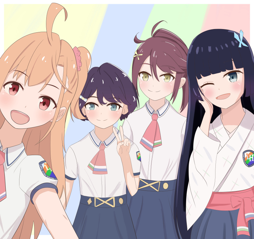 Safebooru - absurdres ahoge azabu mai black hair blue eyes blue hair ...
