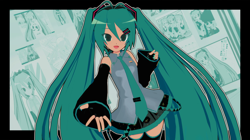 Safebooru - 1girl 3d :d absurdres animasa model (mikumikudance) aqua ...