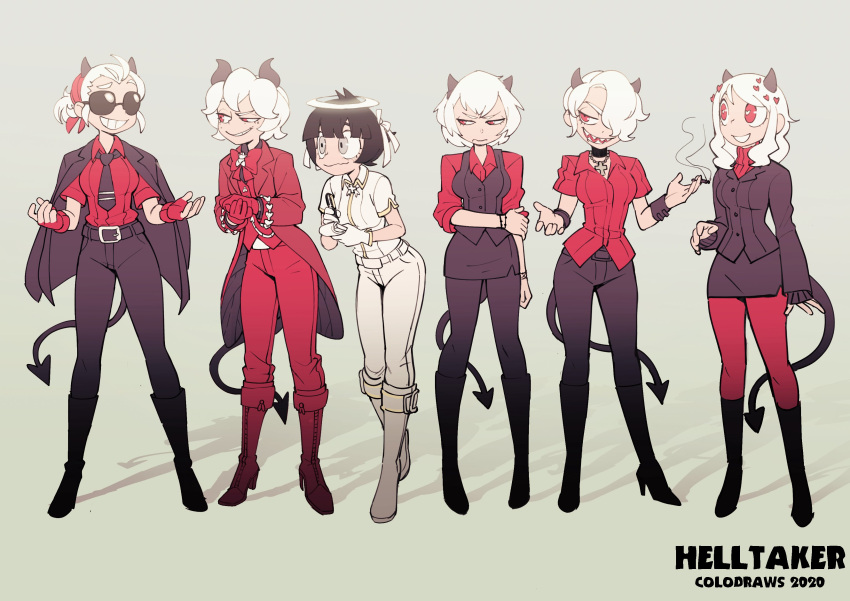 Safebooru 6girls Absurdres Artist Name Azazel Helltaker Bangs Beelzebub Helltaker Belt