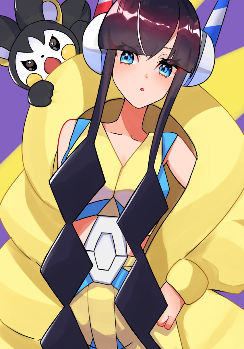 Safebooru 1girl o bangs black hair blue eyes coat elesa (pokemon