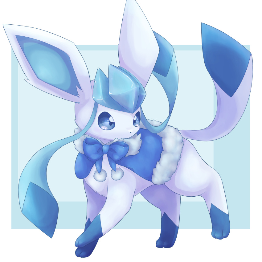 blue_eyes capelet clothed_pokemon commentary full_body fur-trimmed_capelet ...