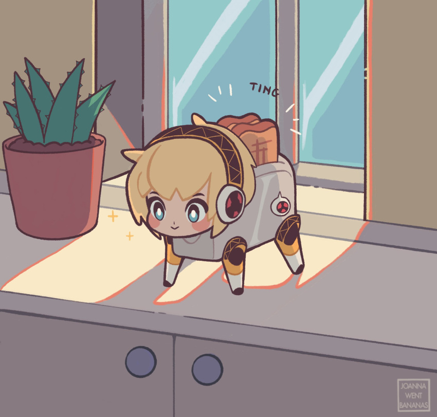 Safebooru 1girl aegis (persona) android atlus blonde hair blue eyes