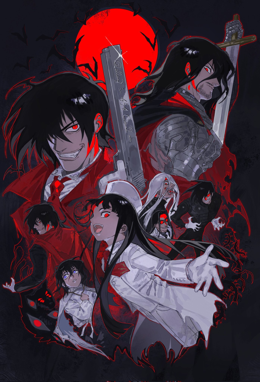 Safebooru - 1girl alucard (hellsing) armor beard black armor black ...