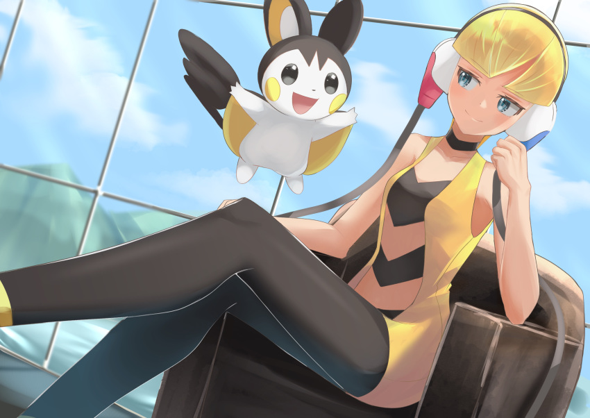 headphones highres leg_up looking_to_the_side pantyhose pokemon pokemon(cre...