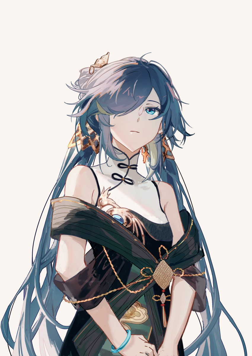 safebooru-1girl-absurdres-bird-blue-eyes-china-dress-chinese-clothes