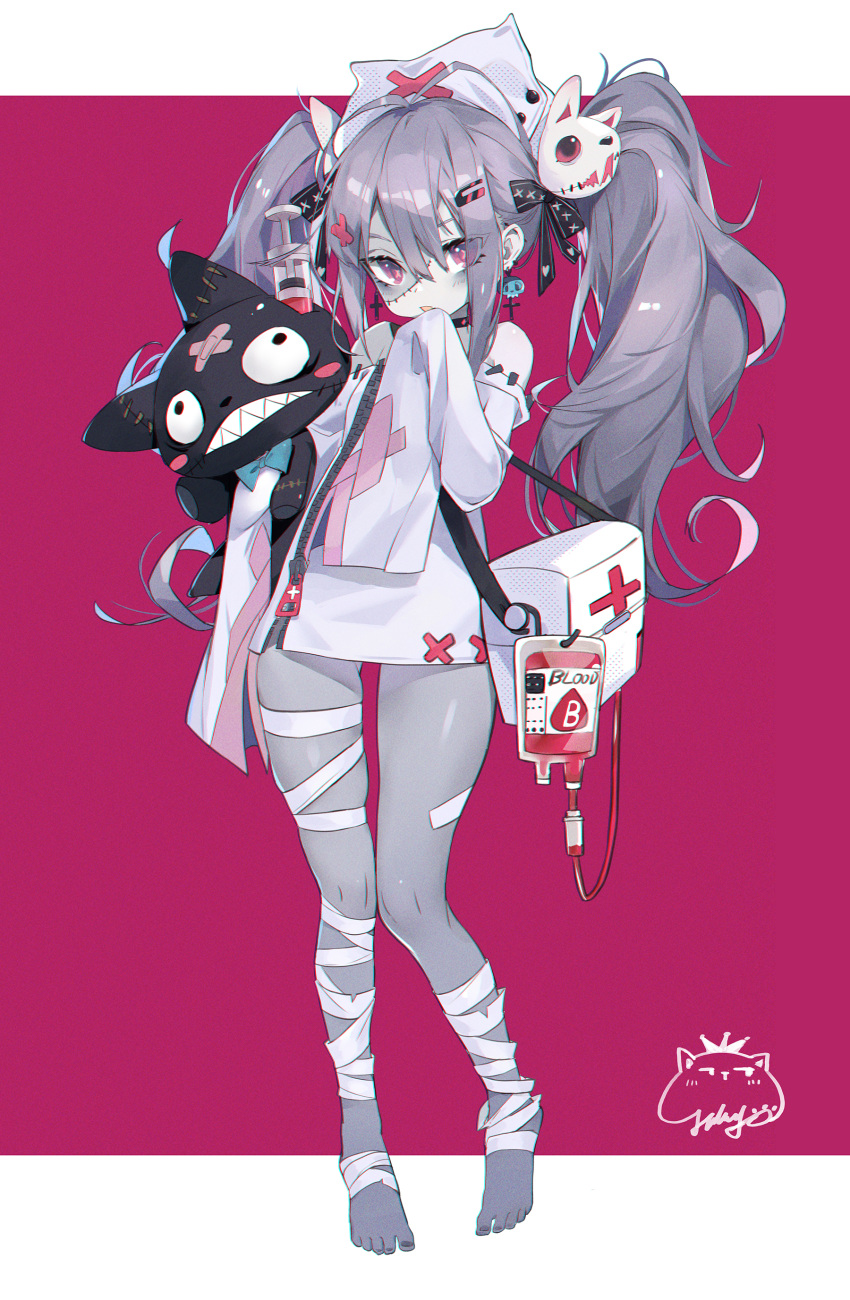 Safebooru - + + 1girl Absurdres Bag Bandaged Leg Bandages Bangs ...