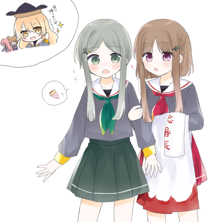 Safebooru - ! 5girls ? absurdres bangs black headwear blonde hair blush ...