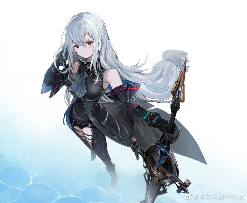Safebooru - 1girl arknights arm cuffs ascot black dress black gloves ...