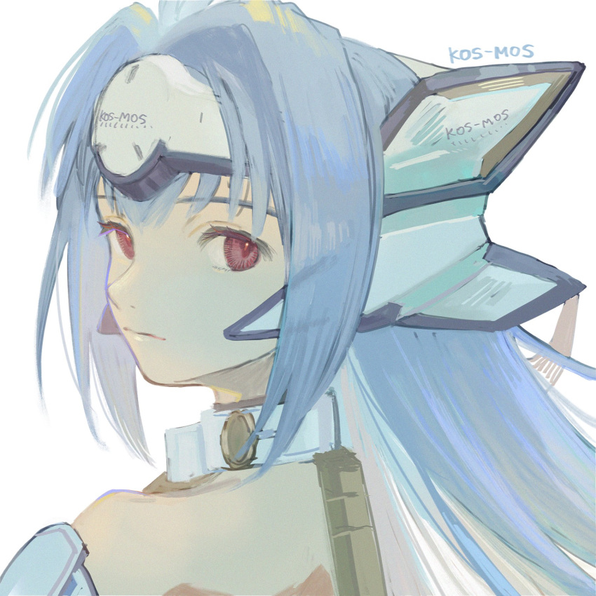 Safebooru 1girl Android Bangs Blue Hair Character Name Closed Mouth