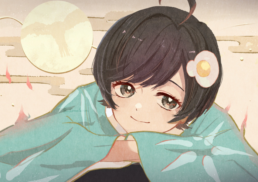 Safebooru 1girl absurdres ahoge araragi tsukihi artist name bird