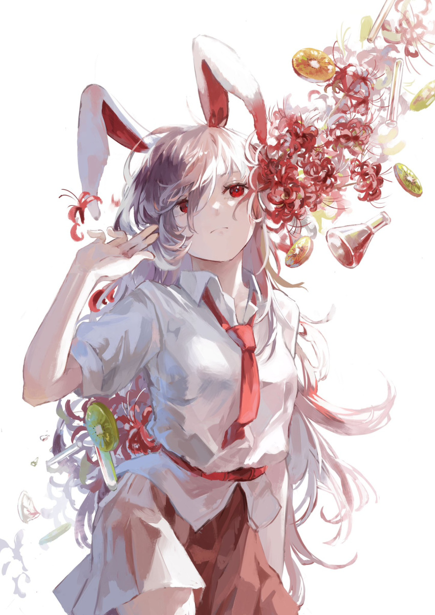 Safebooru 1girl animal ears belt breasts closed mouth collared shirt