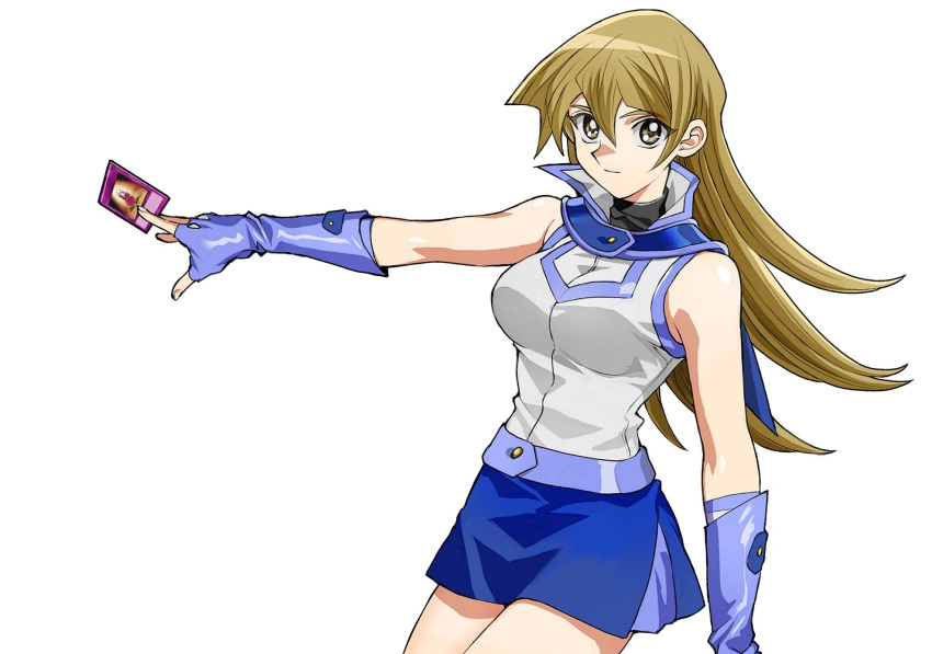 Safebooru - 1girl 203wolves bangs blonde hair blue gloves blue skirt ...