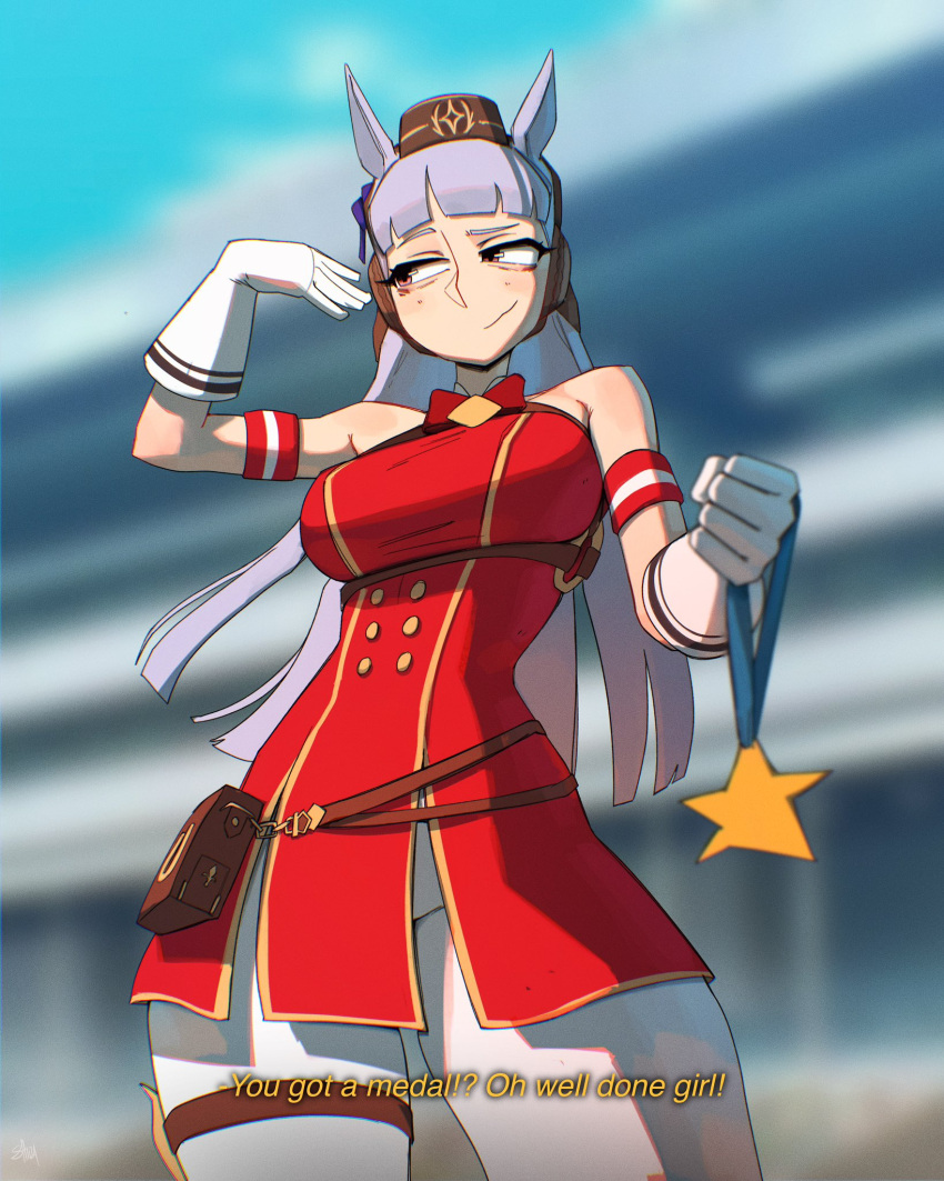 Safebooru - 1girl animal ears gloves gold ship (red strife) (umamusume ...