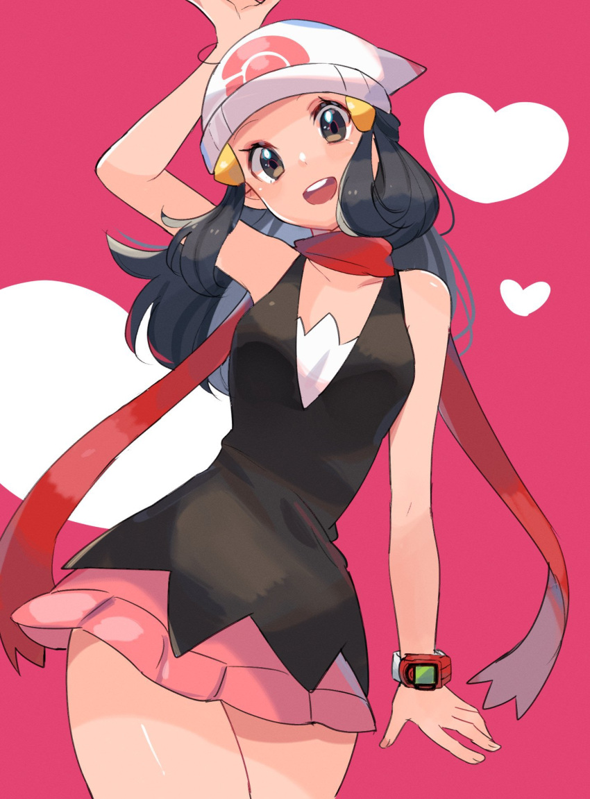 (pokemon) jewelry open_mouth pink_background pink_skirt pokemon pokemon(gam...