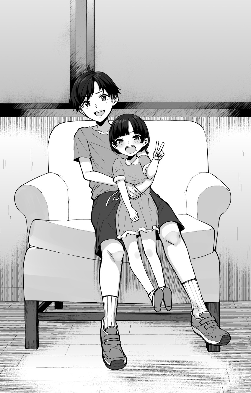 Safebooru 1boy 1girl Absurdres Armchair Chair Child Dress Greyscale Safebooru 1boy 1girl Absurdres Armchair Chair Child Dress Greyscale