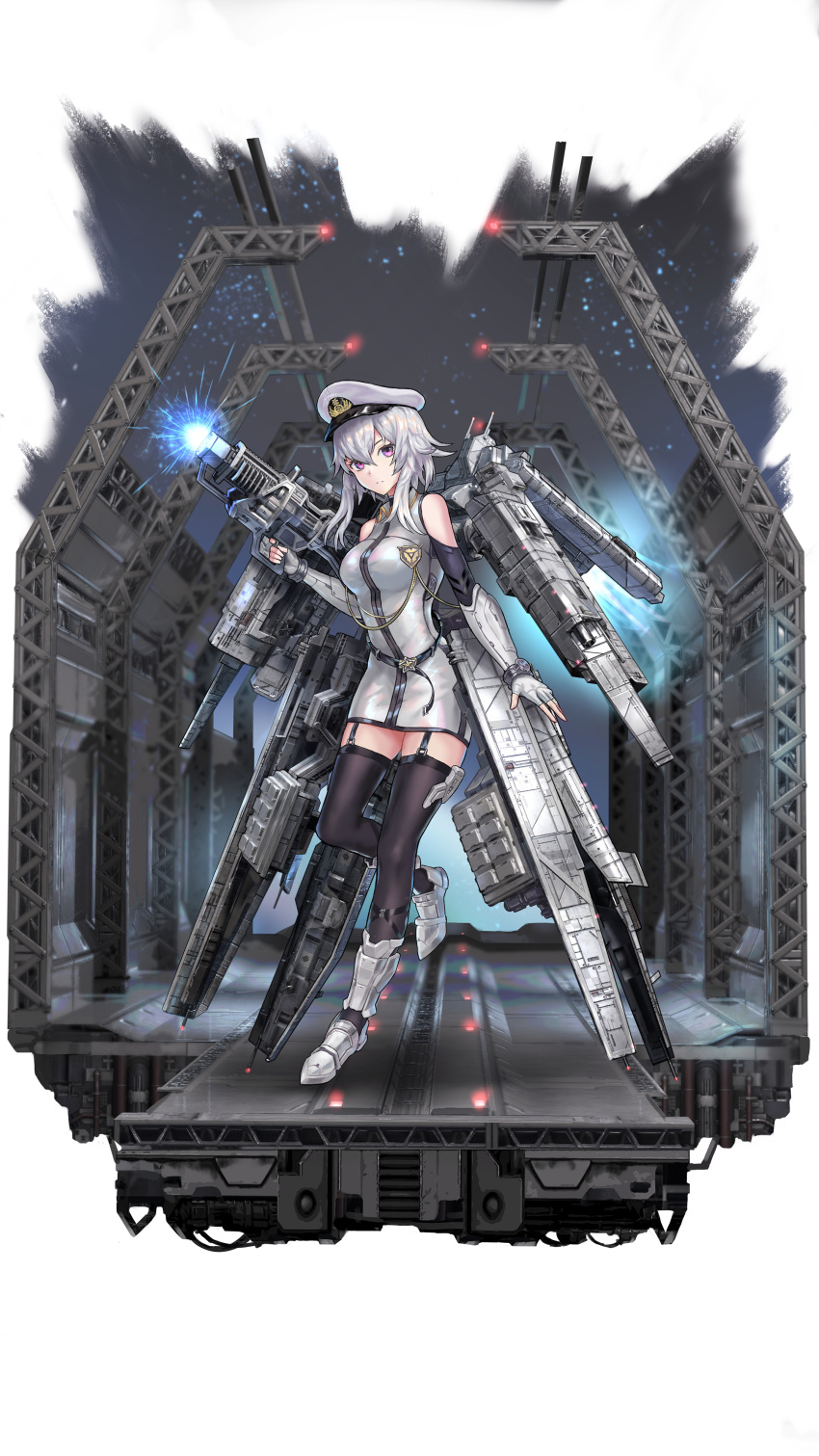 Safebooru - 1girl absurdres black legwear boots breasts denki elbow ...