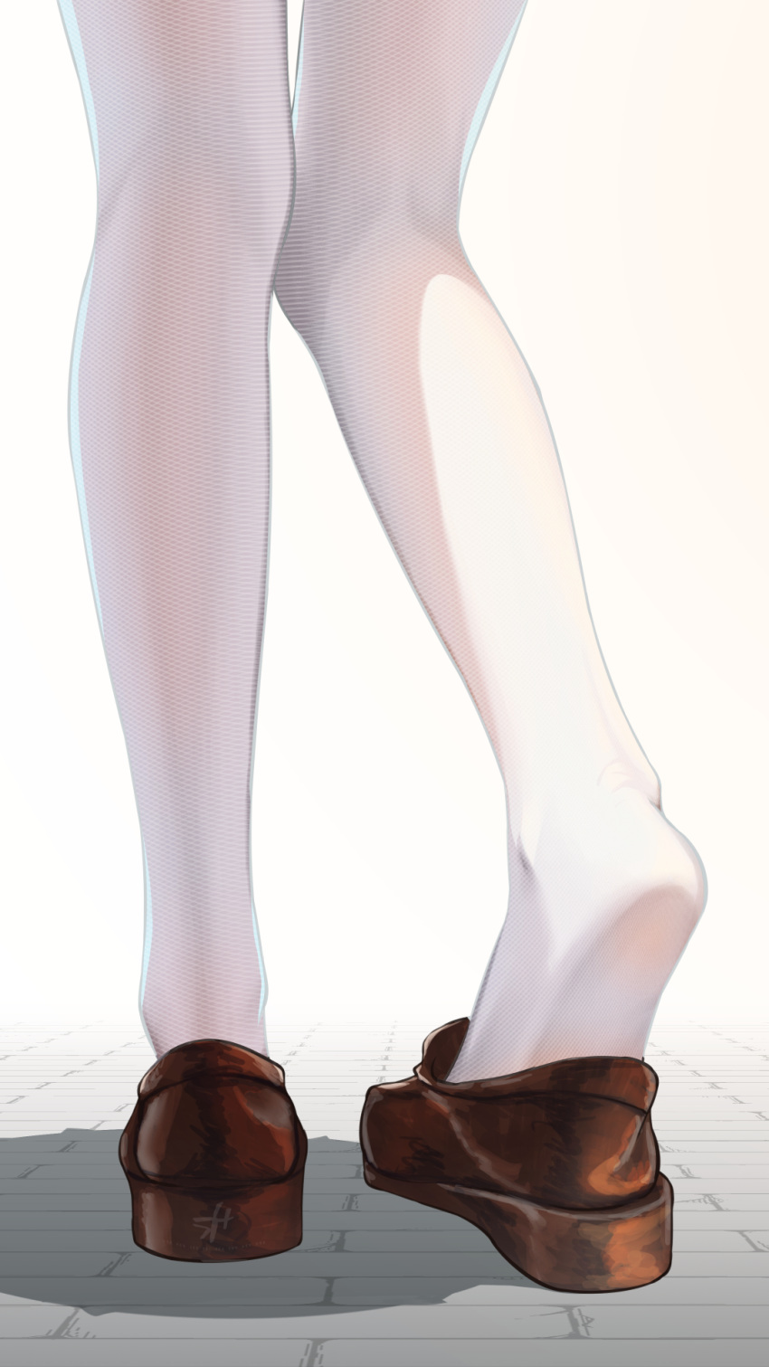 Safebooru 1girl Brown Footwear From Behind Highres Loafers Lower Body