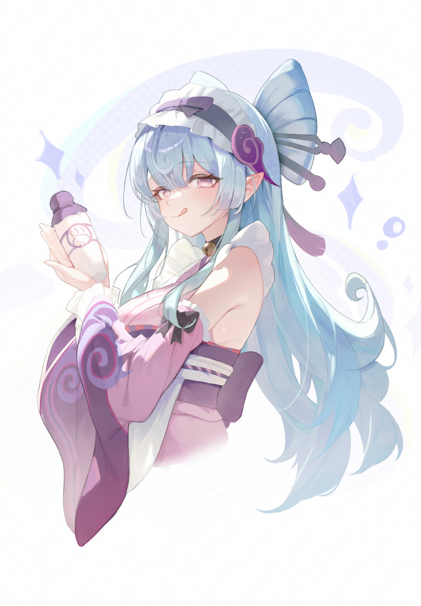 safebooru-1girl-p-absurdres-bell-bottle-dango-milk-genshin-impact