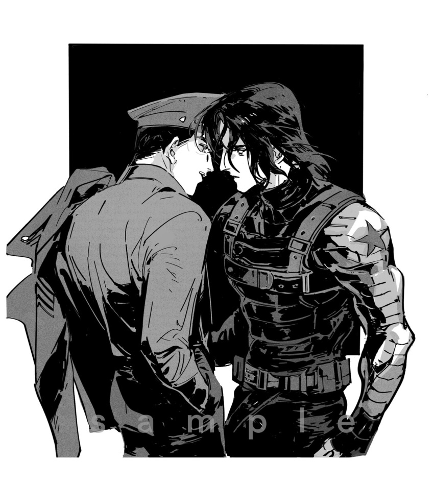 Safebooru - 2boys back belt bodysuit bucky barnes captain america: the ...