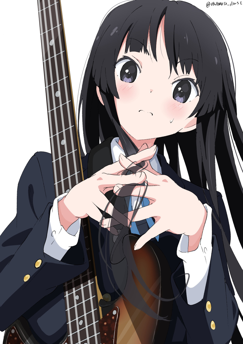 Safebooru 1girl Absurdres Akiyama Mio Artist Name Bangs Bass Guitar 