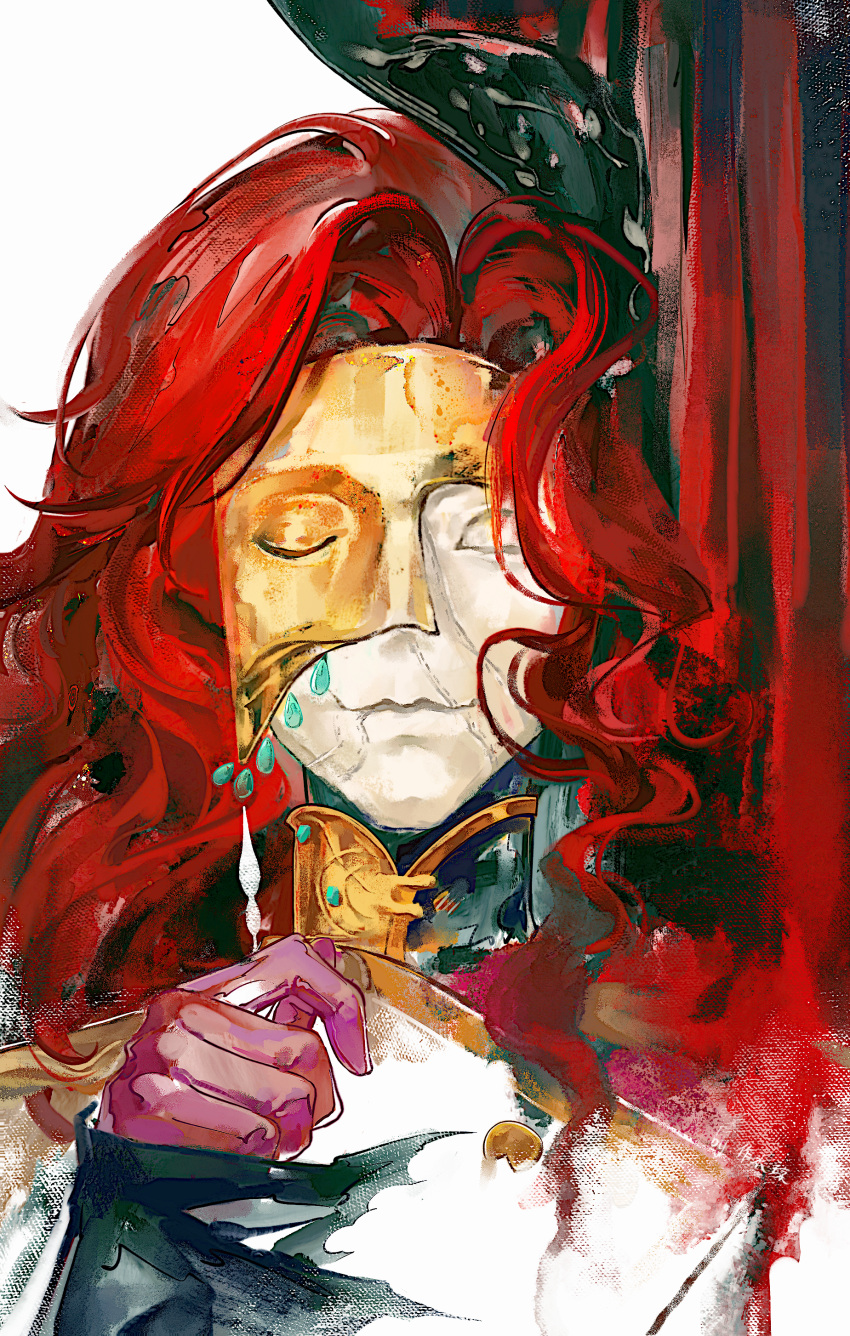 Safebooru 1boy absurdres aleph reverse 1999 closed eyes covered