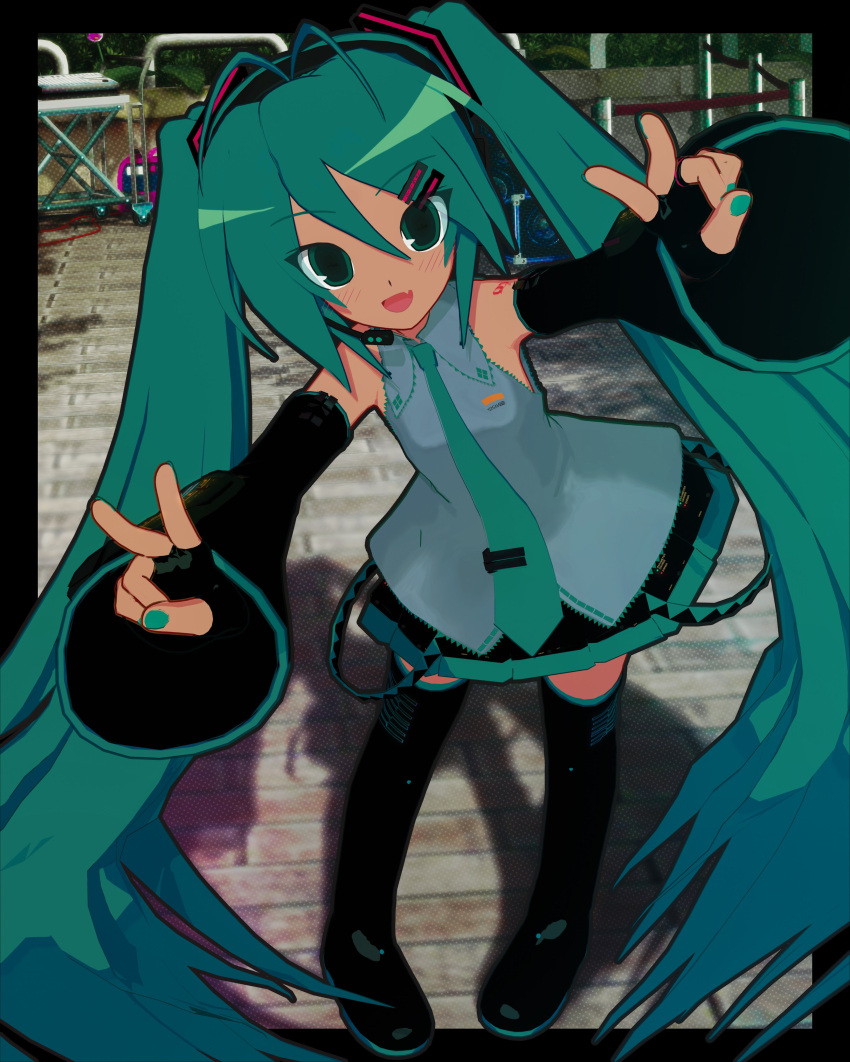 Mmd Nails Safebooru - 1girl 3d :d absurdres antenna hair aqua eyes aqua hair aqua ...