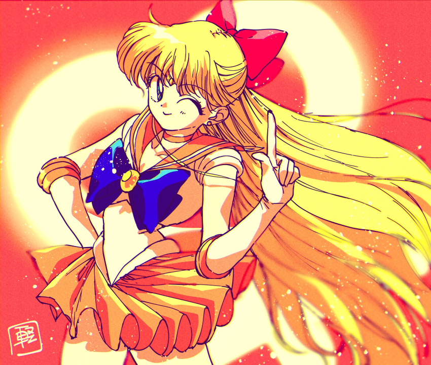 Safebooru 1girl Aino Minako Bishoujo Senshi Sailor Moon Blonde Hair Blue Bow Blue Eyes Bow