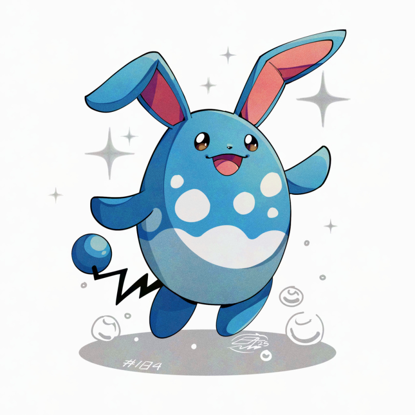 Safebooru - animal ears azumarill blue skin brown eyes bubble colored ...
