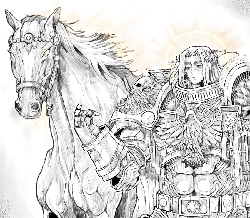 Safebooru - 1boy absurdres aquila (symbol) armor bucephalus (warhorse ...
