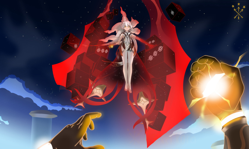 Safebooru - 1boy 1girl aether (genshin impact) angry arms up asmoday ...