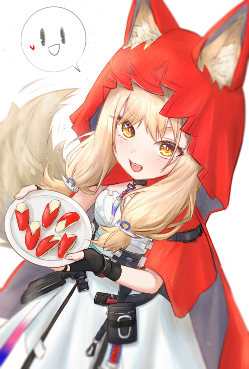 Safebooru - 1girl :d animal ears apple apple rabbit apple slice ...