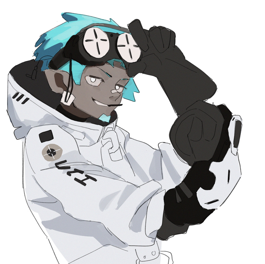 Safebooru - 1boy absurdres aqua hair arknights black gloves blue hair ...
