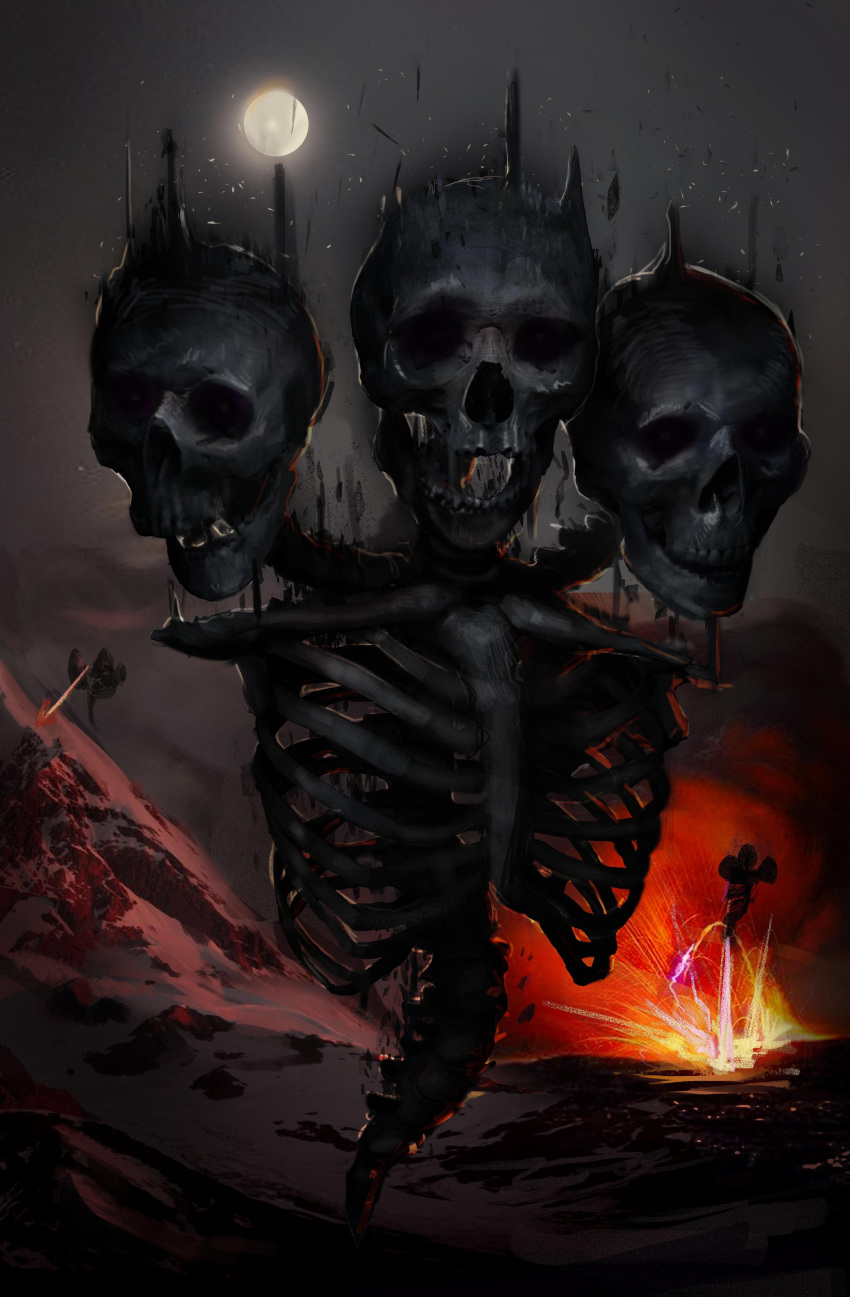 Skeleton on fire gif