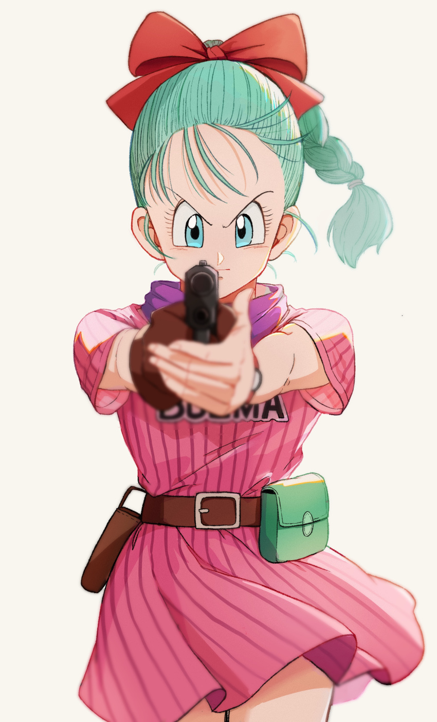 Safebooru - 1girl absurdres aiming aiming at viewer aqua hair blue eyes ...