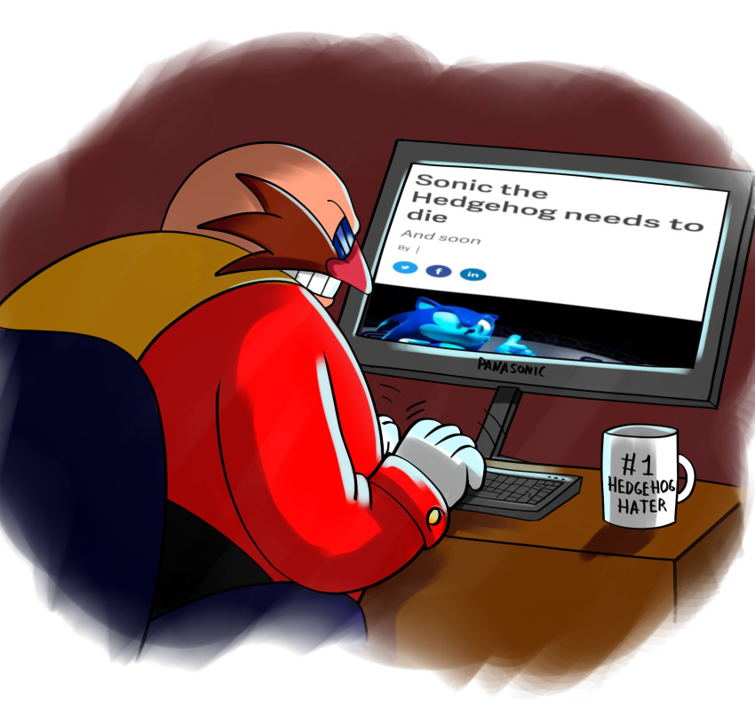 Safebooru - 1boy bald clarissa arts computer computer keyboard cup dr ...