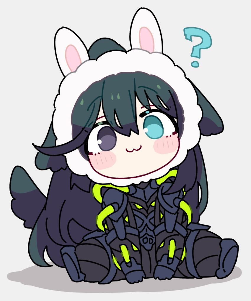 Safebooru - 1boy :3 ? animal ear hairband animal ears aqua eyes black ...