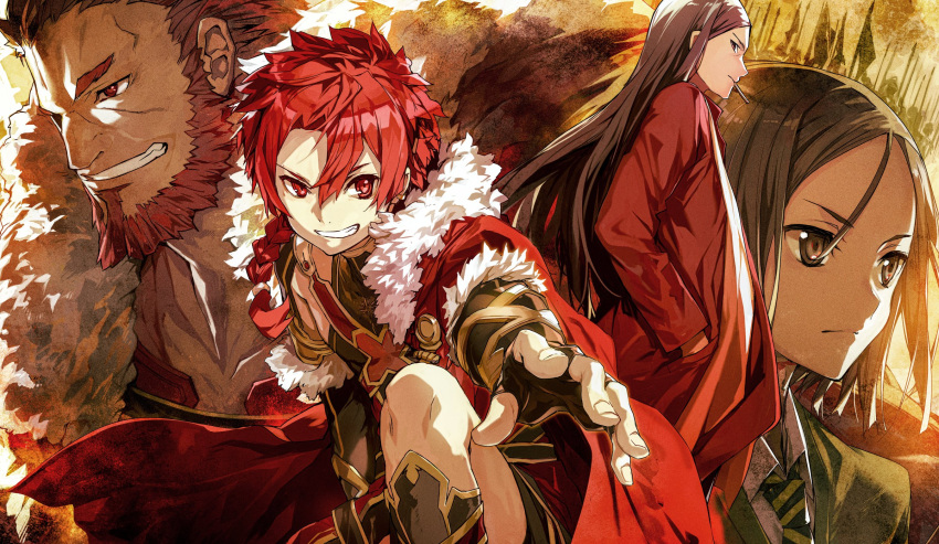 Safebooru - 2boys age comparison alexander (fate) army beard black eyes ...