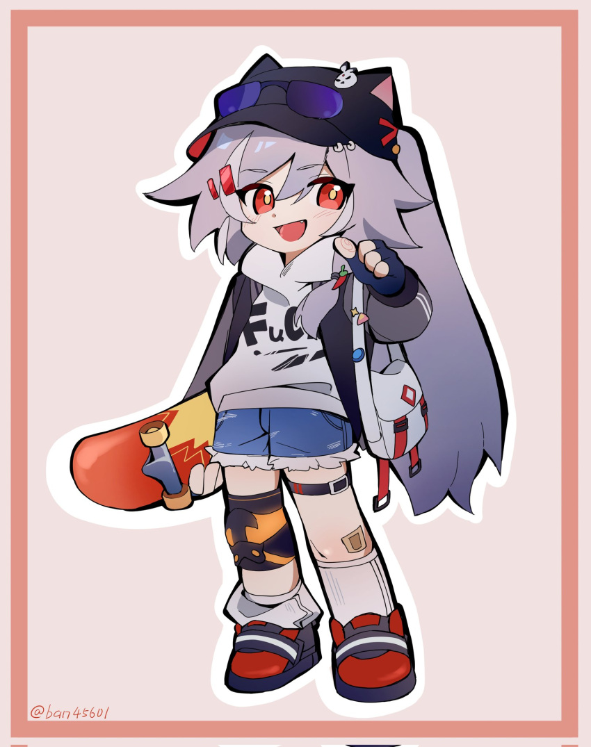 Sentient Red Hat Safebooru - 1girl :d animal ears animal hat bag ban45601 baseball cap ...
