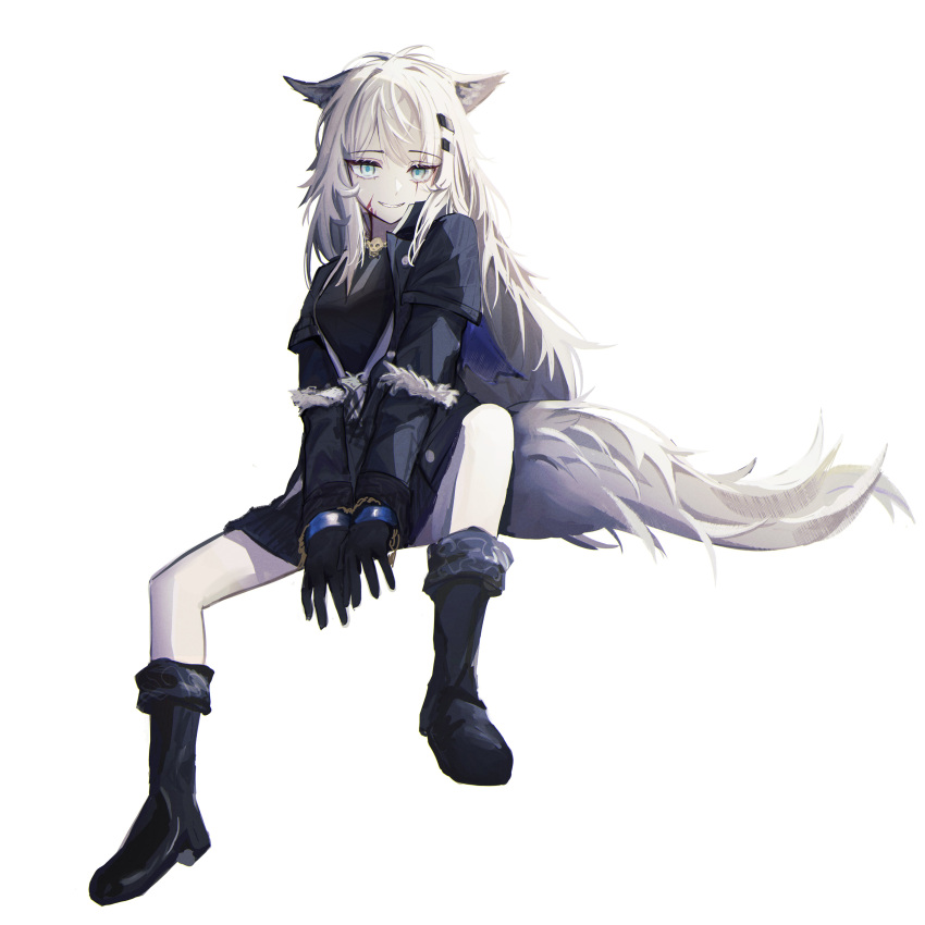 Safebooru - 1girl absurdres animal ears arknights black gloves blue ...