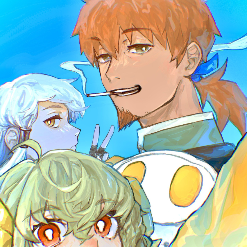 Safebooru - 1girl 2boys apollo (fate) azi pra black gloves blonde hair ...