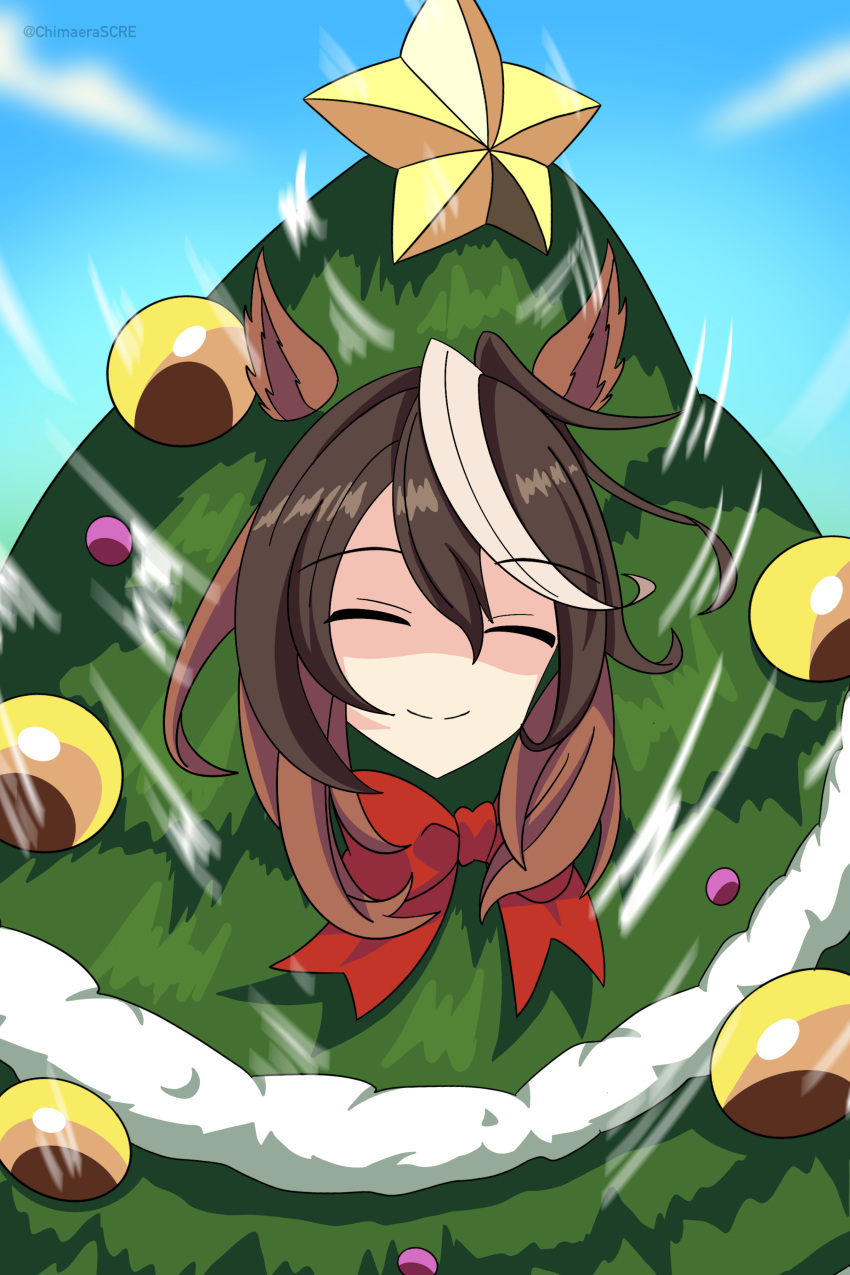 Symboli Rudolf Tree Safebooru - 1girl absurdres animal ears bow brown hair chimaera scre ...