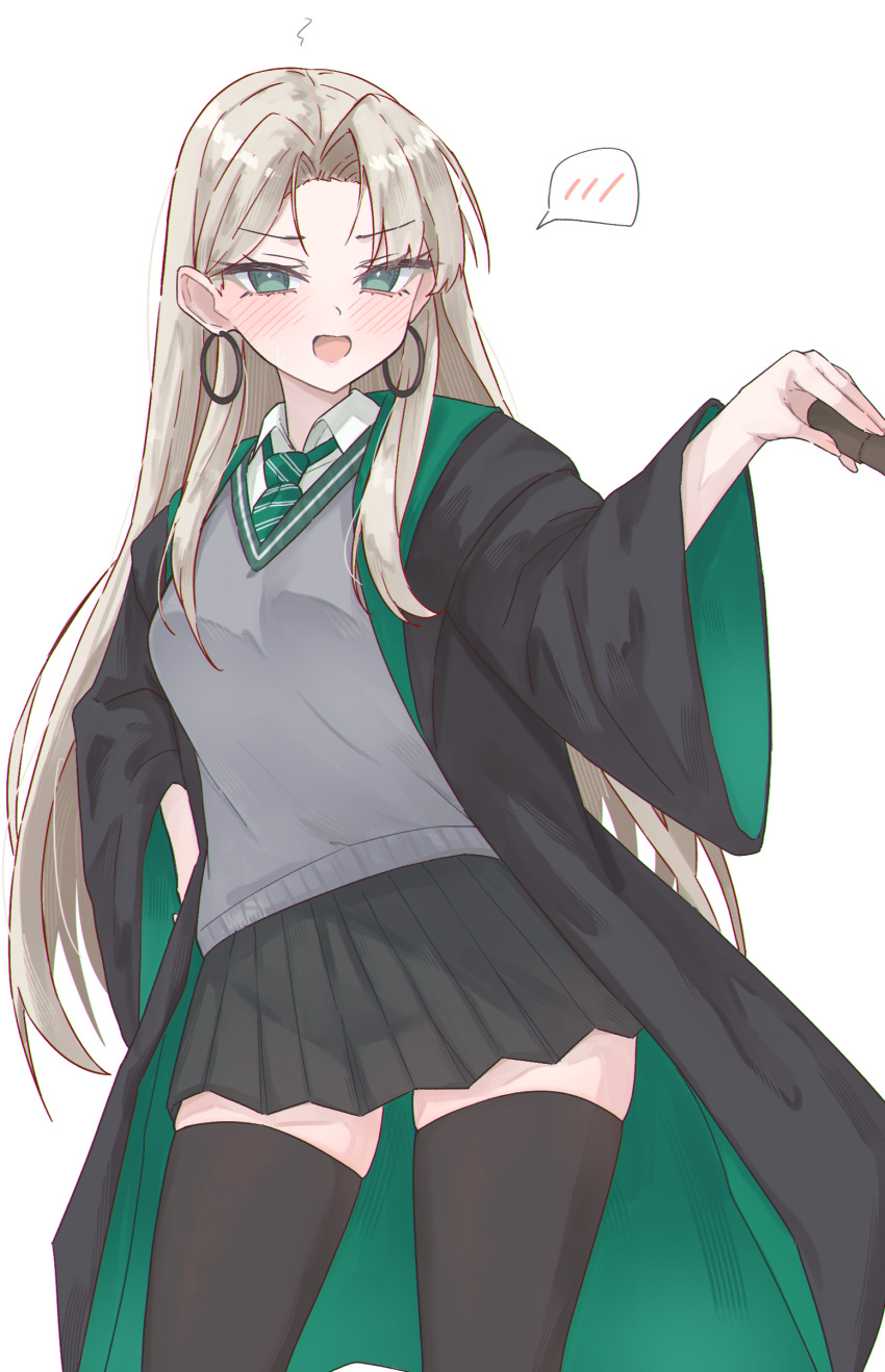 Simples Background Examples Safebooru - 1girl absurdres black cloak black skirt black thighhighs ...