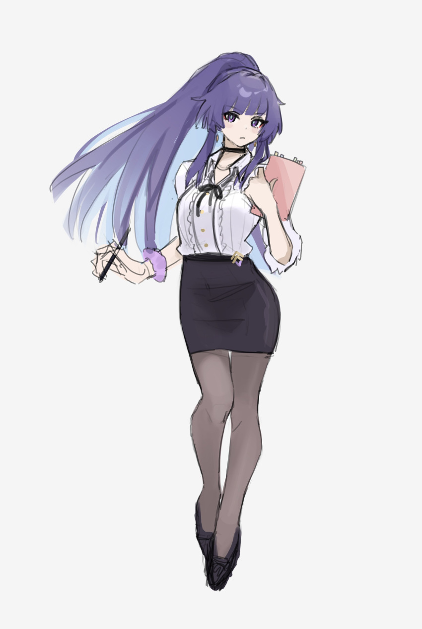 Simples Background Examples Safebooru - 1girl absurdres black pantyhose black skirt blue hair ...
