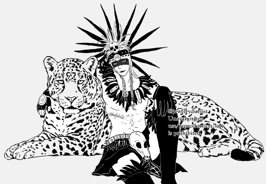Safebooru - 1boy abs animal arm tattoo artist name aztec black gloves ...