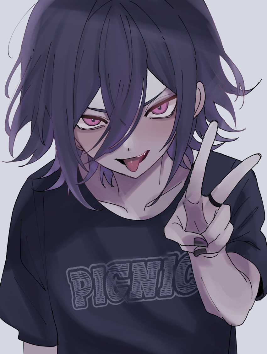 Safebooru 1boy absurdres black nails collarbone danganronpa (series