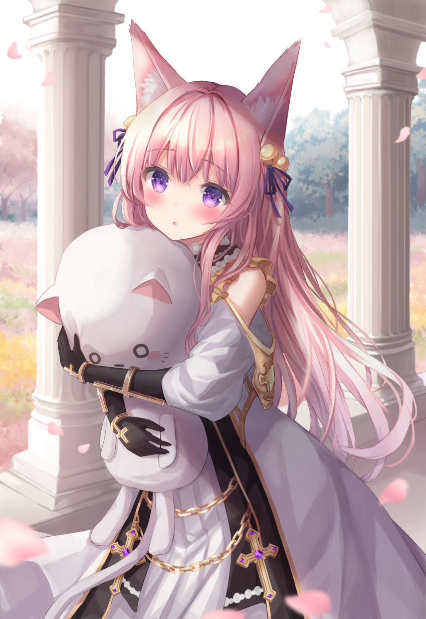 Bell Ribbon Ragnarok Safebooru - 1girl :o animal ear fluff animal ears bell black gloves ...