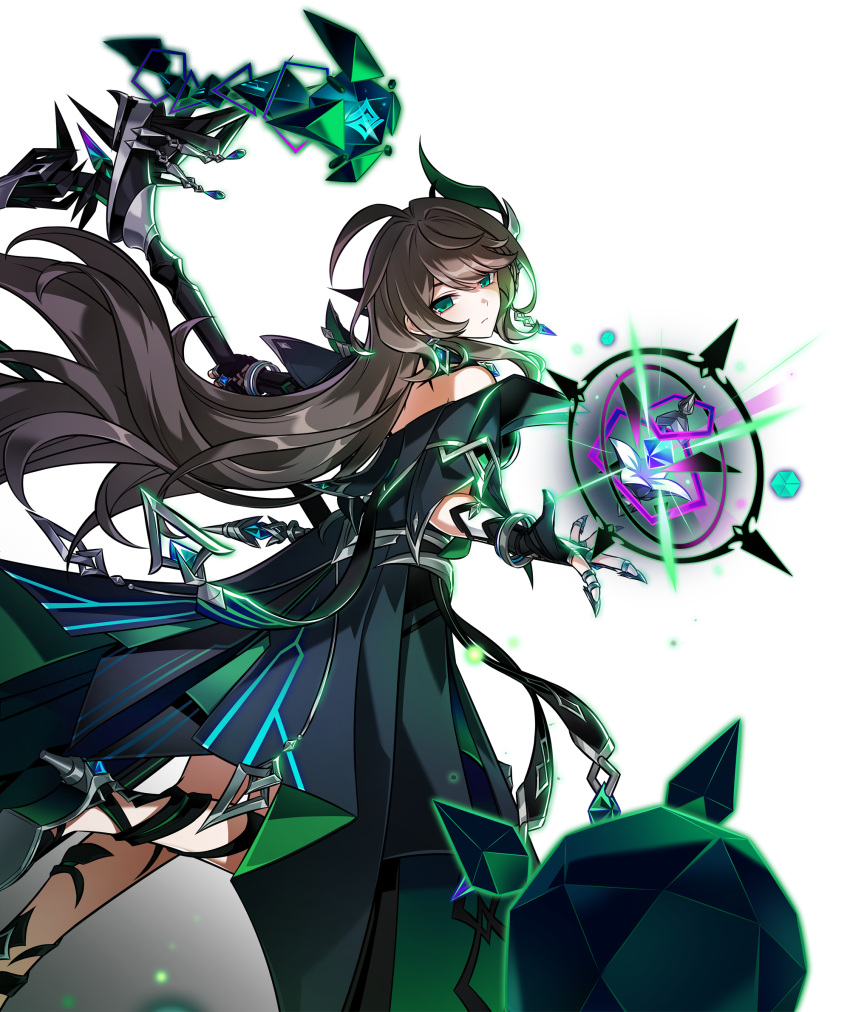 Safebooru - 1girl achlys (elsword) ahoge brown hair elsword green eyes ...